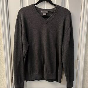 Daniel Cremieux Signature Collection Mens Lightweight V-Neck Sweater Size L Gray